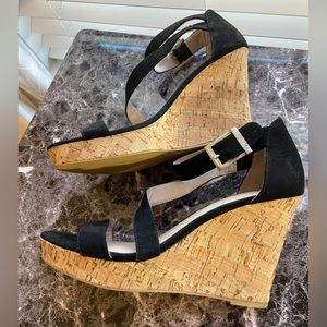 Charles by Charles David Black Wedge Sandals size 10 M